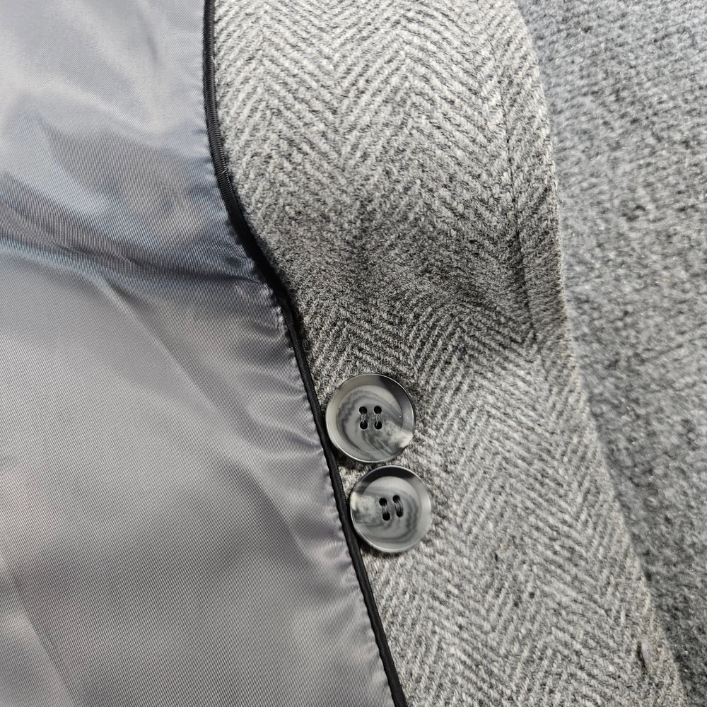 Preston & York Grey Herringbone Wool Blend Coat Portrait Collar Size 8 - Picture 9 of 9